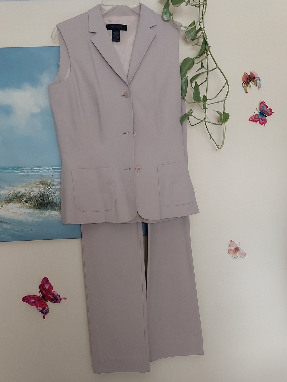 Vintage The Limited Sleeveless Pantsuit in Tan